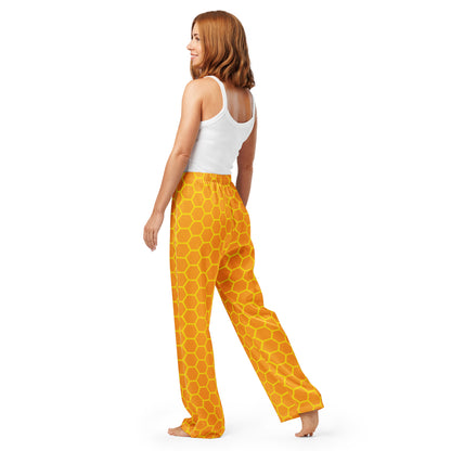 Women’s Honeycomb Pajama Pants – Lightweight Relaxed Fit with Drawstring Waist