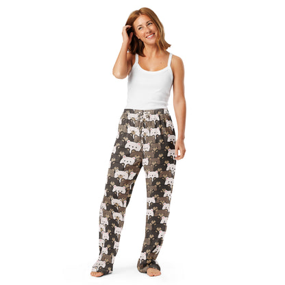 Women’s Bear Print Pajama Pants – Lightweight Relaxed Fit with Drawstring Waist