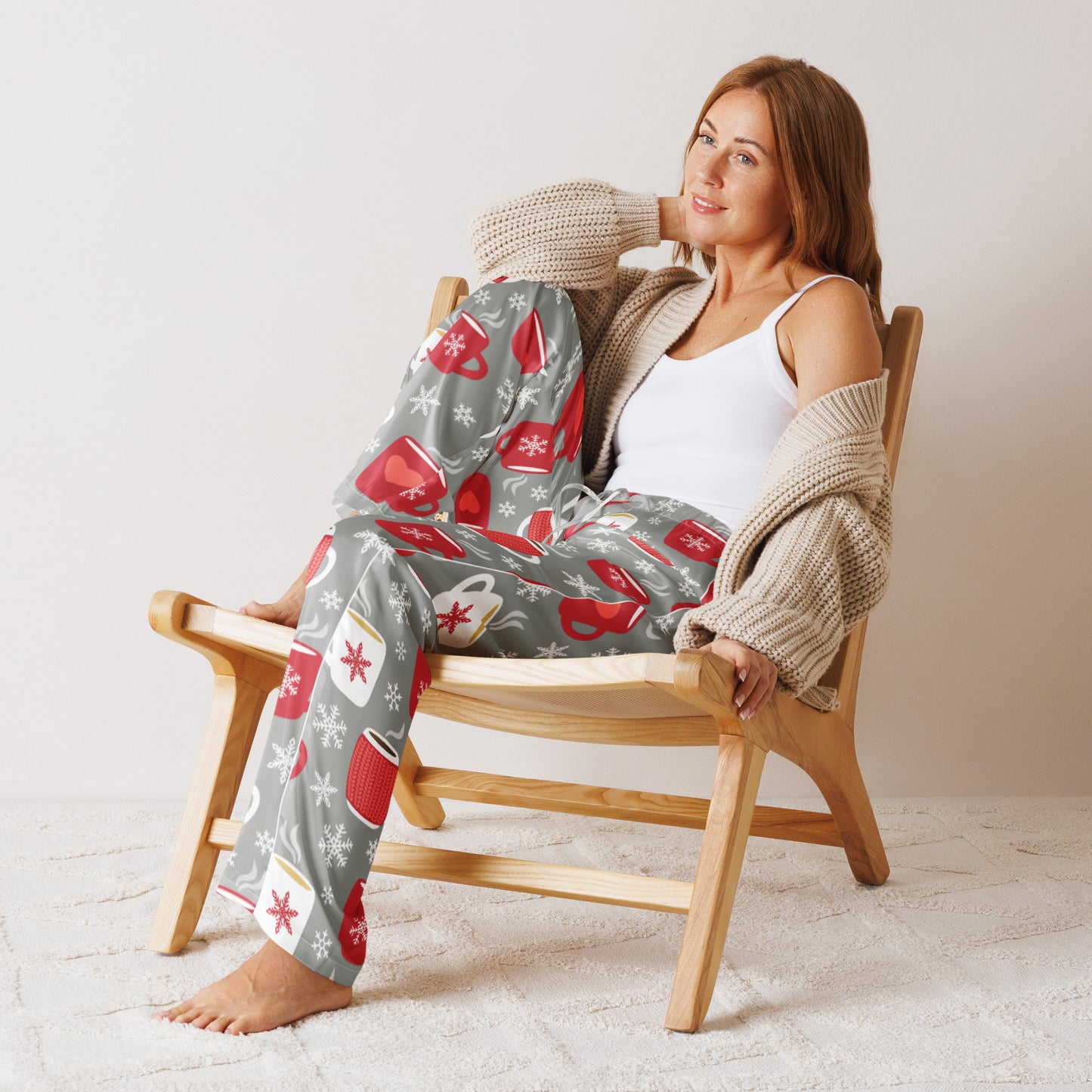 Women’s Hot Cocoa Christmas Pajama Pants – Lightweight Relaxed Fit with Drawstring Waist