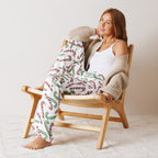 Women’s Red & Green Candy Cane Pajama Pants – Lightweight Relaxed Fit with Drawstring Waist