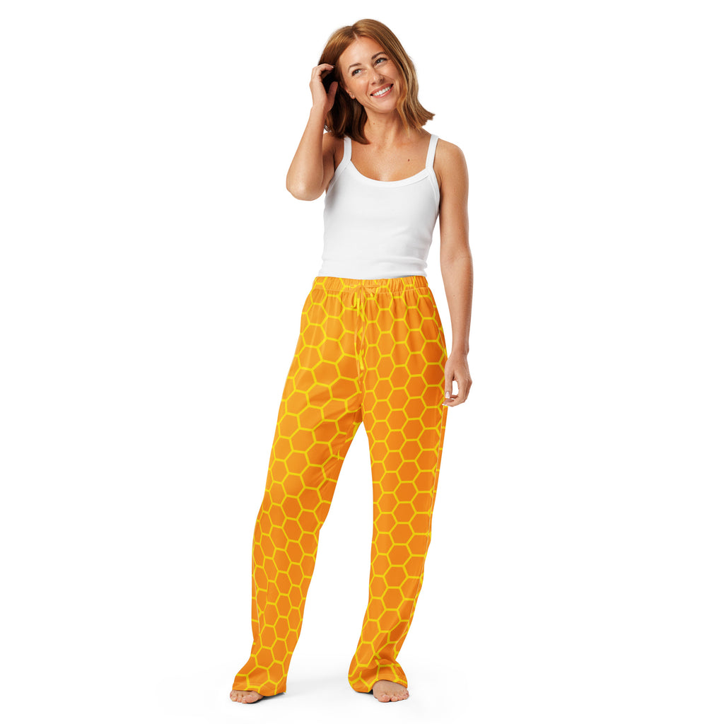 Women’s Honeycomb Pajama Pants – Lightweight Relaxed Fit with Drawstring Waist