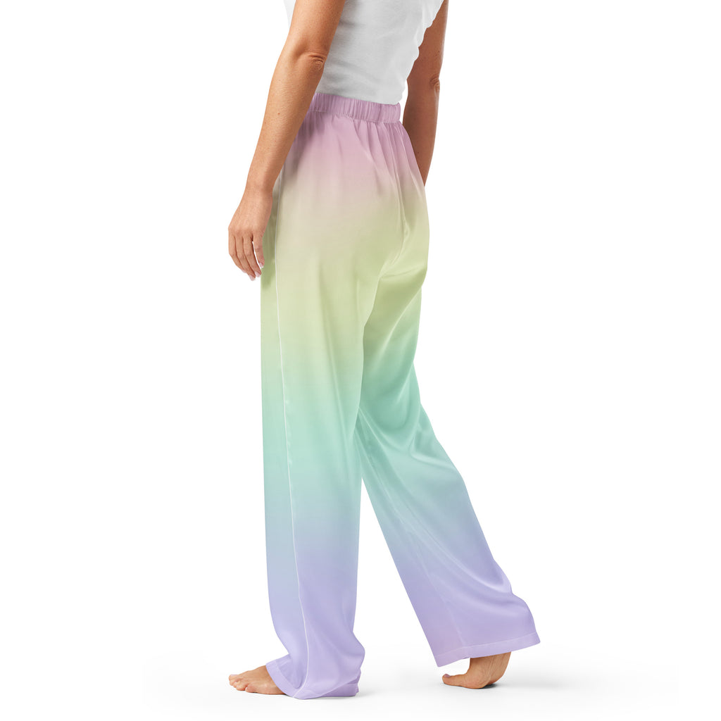 Women’s Pastel Rainbow Pajama Pants – Lightweight Relaxed Fit with Drawstring Waist