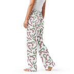 Women’s Red & Green Candy Cane Pajama Pants – Lightweight Relaxed Fit with Drawstring Waist