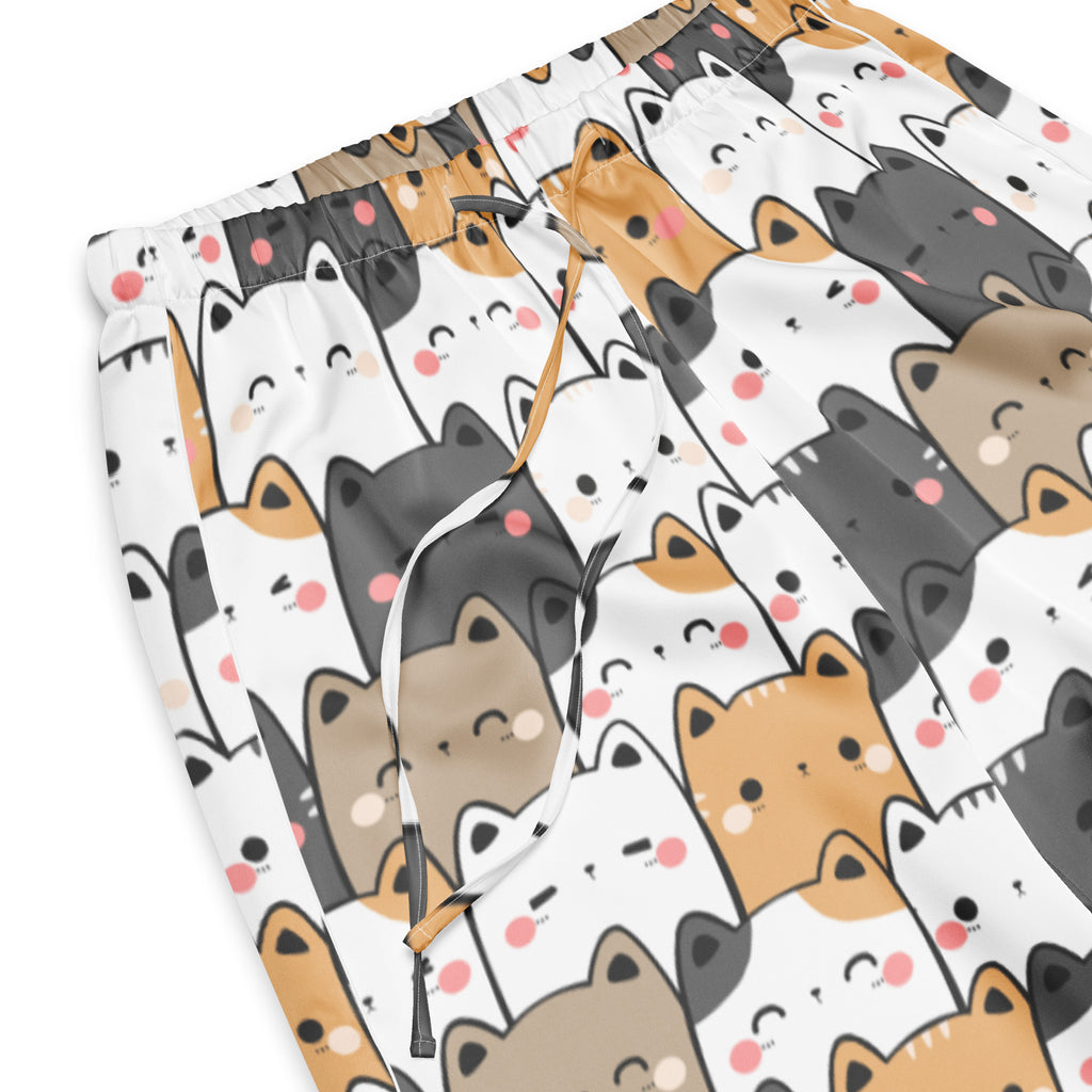 Women’s Kawaii Cat Pajama Pants – Lightweight Relaxed Fit with Drawstring Waist