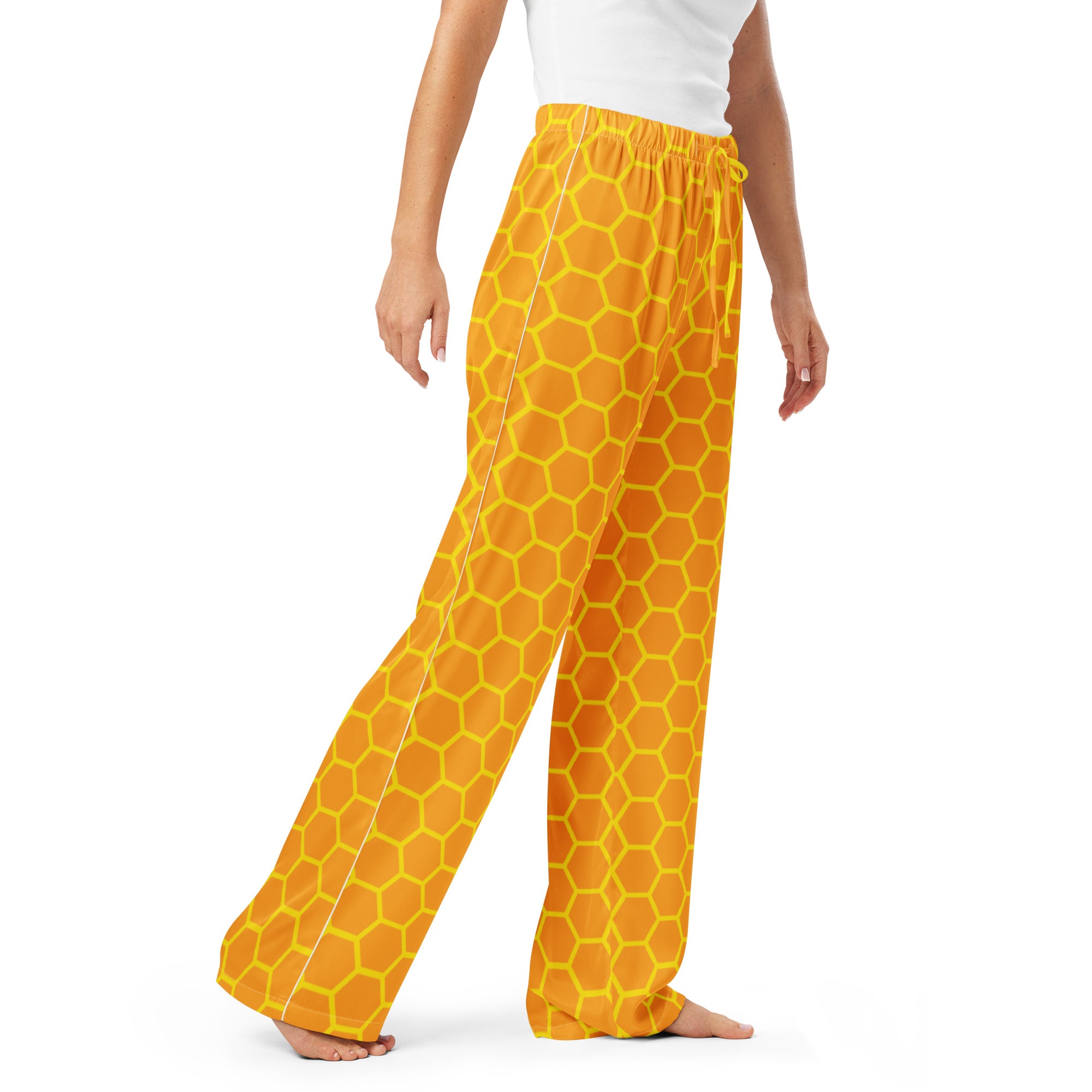 Women’s Honeycomb Pajama Pants – Lightweight Relaxed Fit with Drawstring Waist