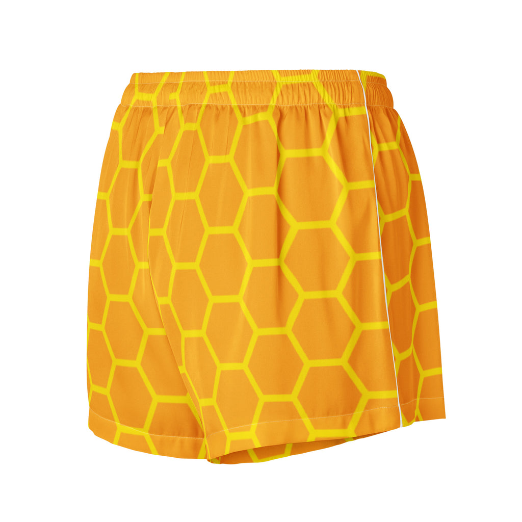 Women’s Honeycomb Silky Pajama Shorts – Lightweight Relaxed Fit with Drawstring Waist