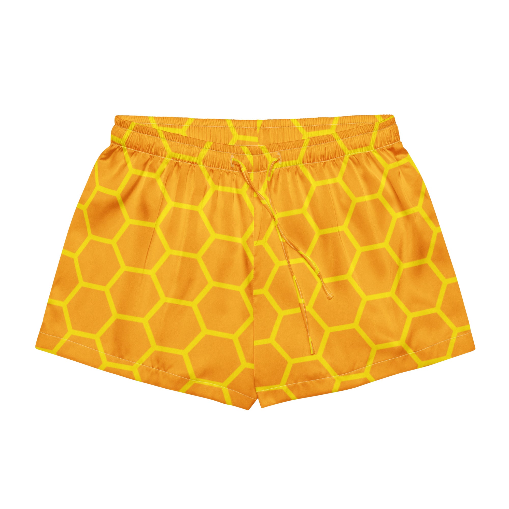 Women’s Honeycomb Silky Pajama Shorts – Lightweight Relaxed Fit with Drawstring Waist