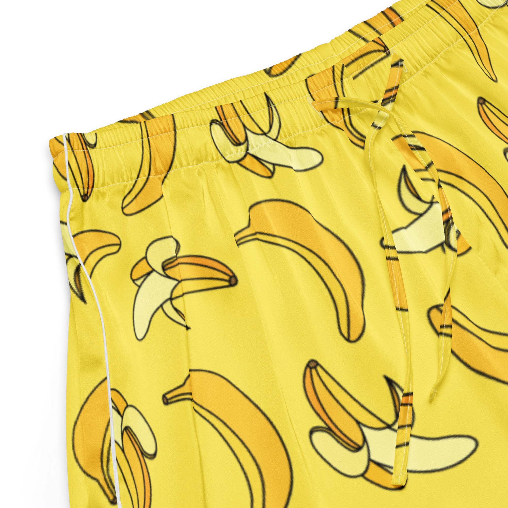 Women’s Yellow Banana Silky Pajama Shorts – Lightweight Relaxed Fit with Drawstring Waist