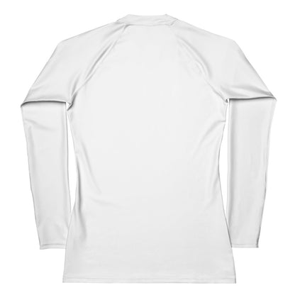 Women's White Buttery Soft Long Sleeve Rash Guard Swim Shirt With UPF 50+