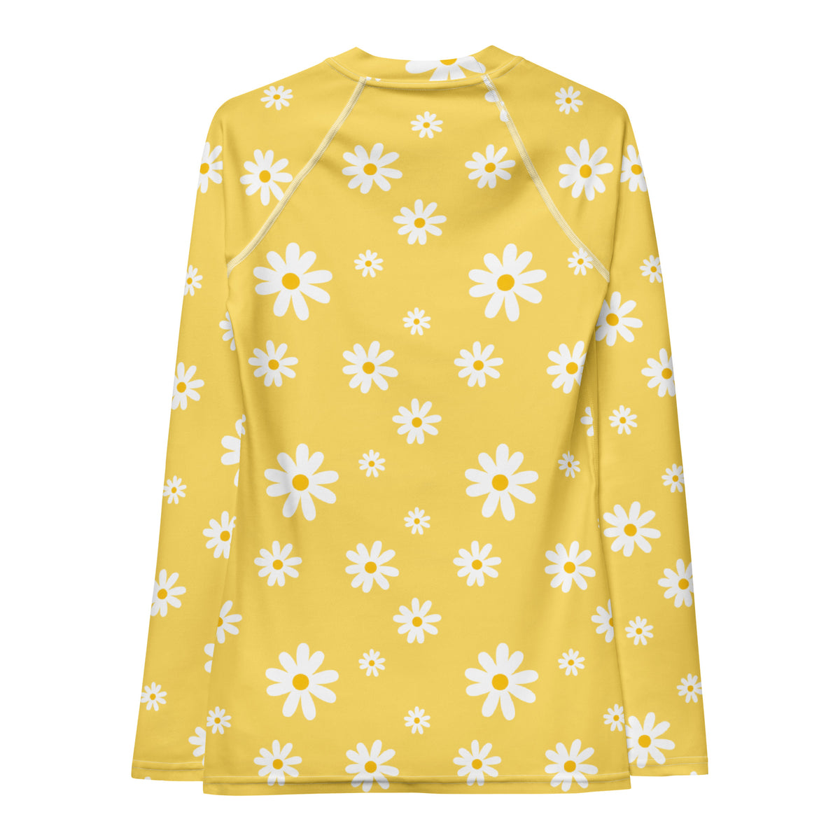 Women's Yellow Daisy Long Sleeve Rash Guard Swim Shirt – Buttery Soft, Sun Safe UPF 50+ Protection, Quick Dry & 4-Way Stretch Comfort