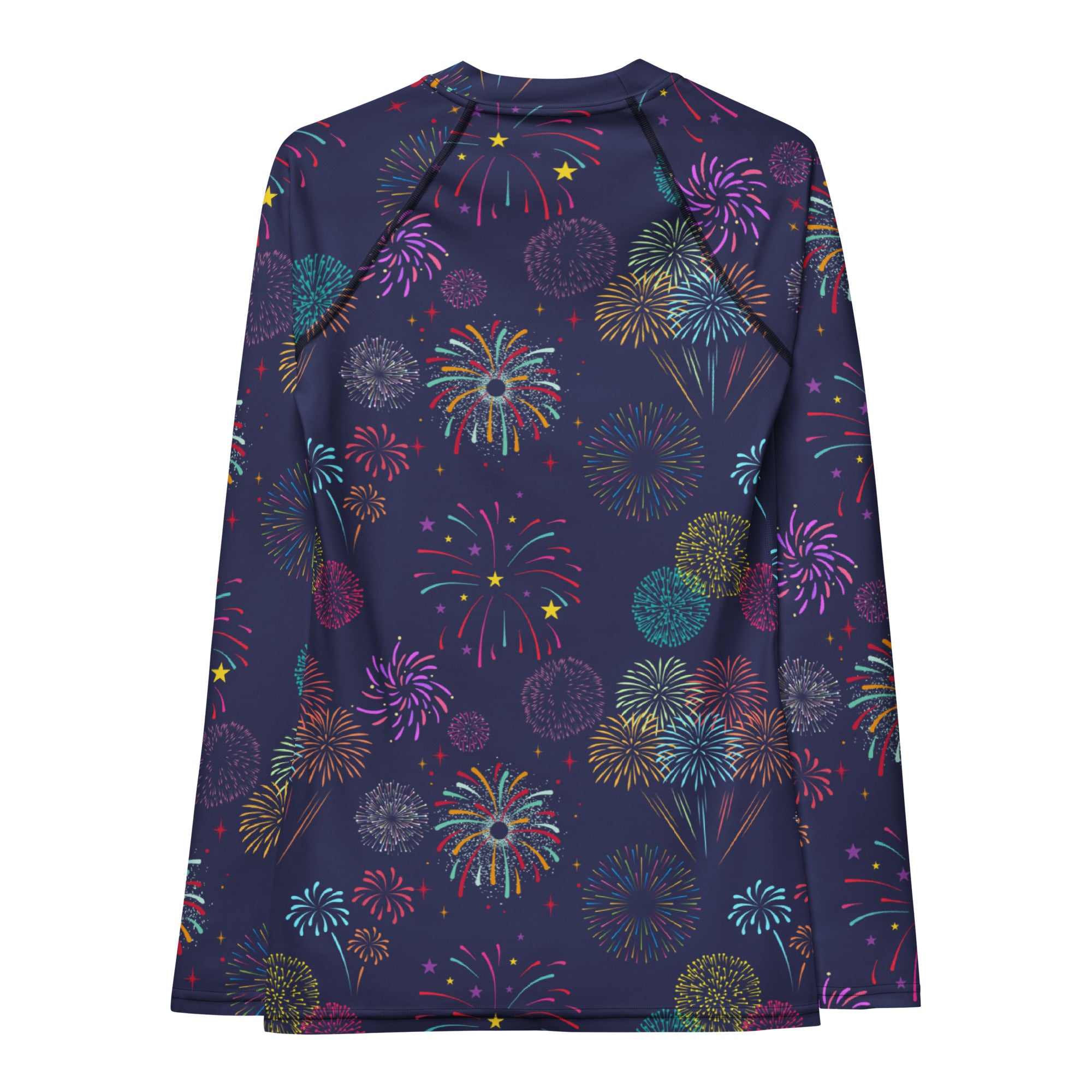 Women's Colorful Fireworks Long Sleeve Rash Guard Swim Shirt – Buttery Soft, Sun Safe UPF 50+ Protection, Quick Dry & 4-Way Stretch Comfort