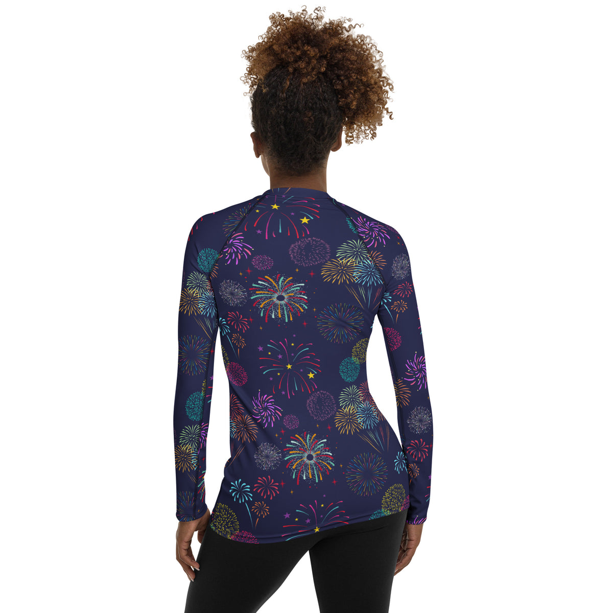 Women's Colorful Fireworks Long Sleeve Rash Guard Swim Shirt – Buttery Soft, Sun Safe UPF 50+ Protection, Quick Dry & 4-Way Stretch Comfort