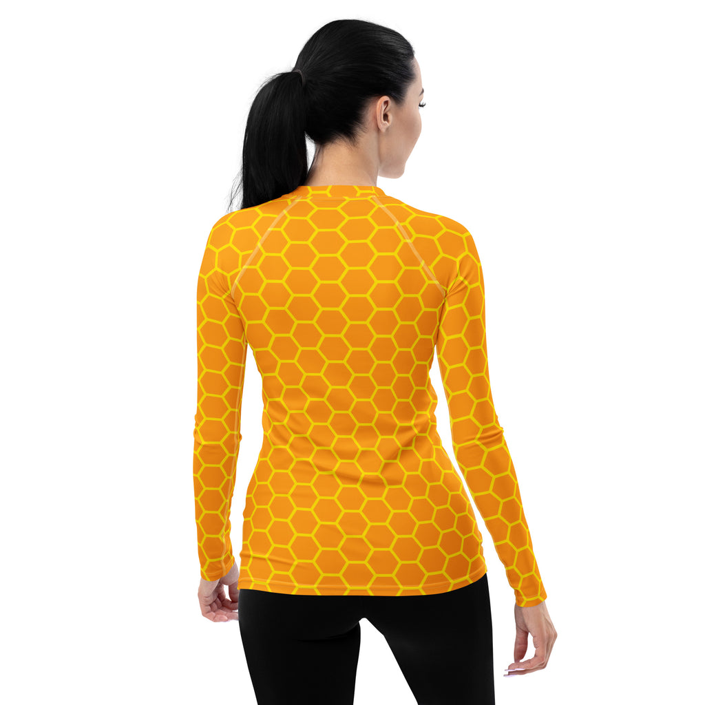 Women's Honeycomb Long Sleeve Rash Guard Swim Shirt – Buttery Soft, Sun Safe UPF 50+ Protection, Quick Dry & 4-Way Stretch Comfort