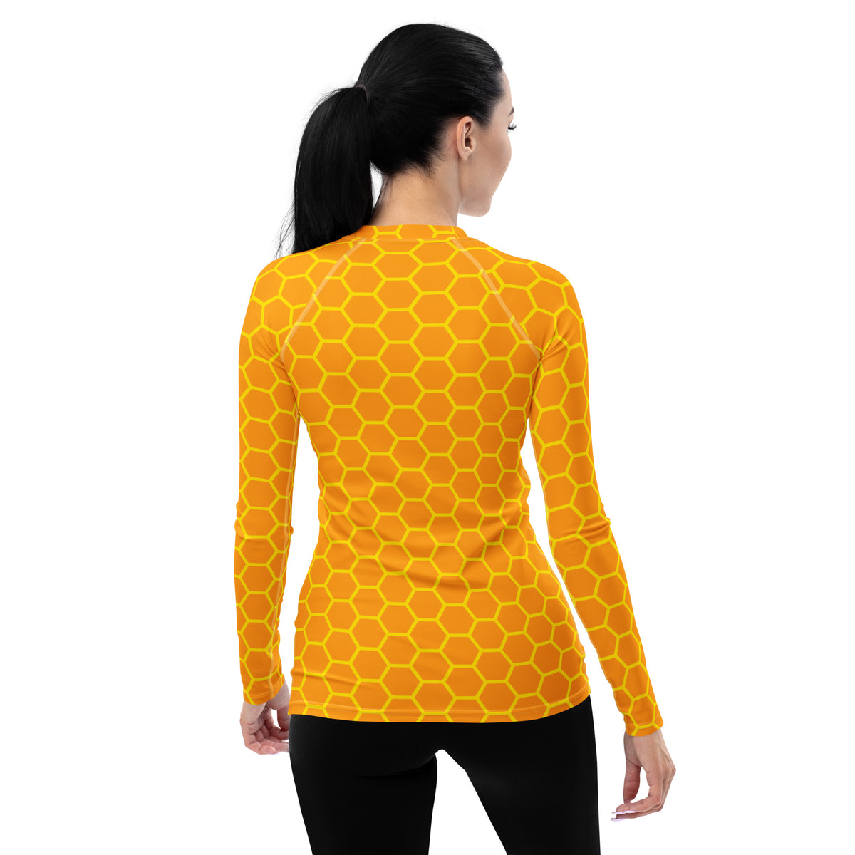 Women's Honeycomb Long Sleeve Rash Guard Swim Shirt – Buttery Soft, Sun Safe UPF 50+ Protection, Quick Dry & 4-Way Stretch Comfort