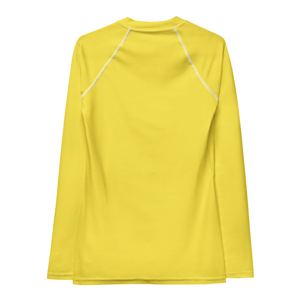 Women's Bright Yellow Long Sleeve Rash Guard Swim Shirt – Buttery Soft, Sun Safe UPF 50+ Protection, Quick Dry & 4-Way Stretch Comfort