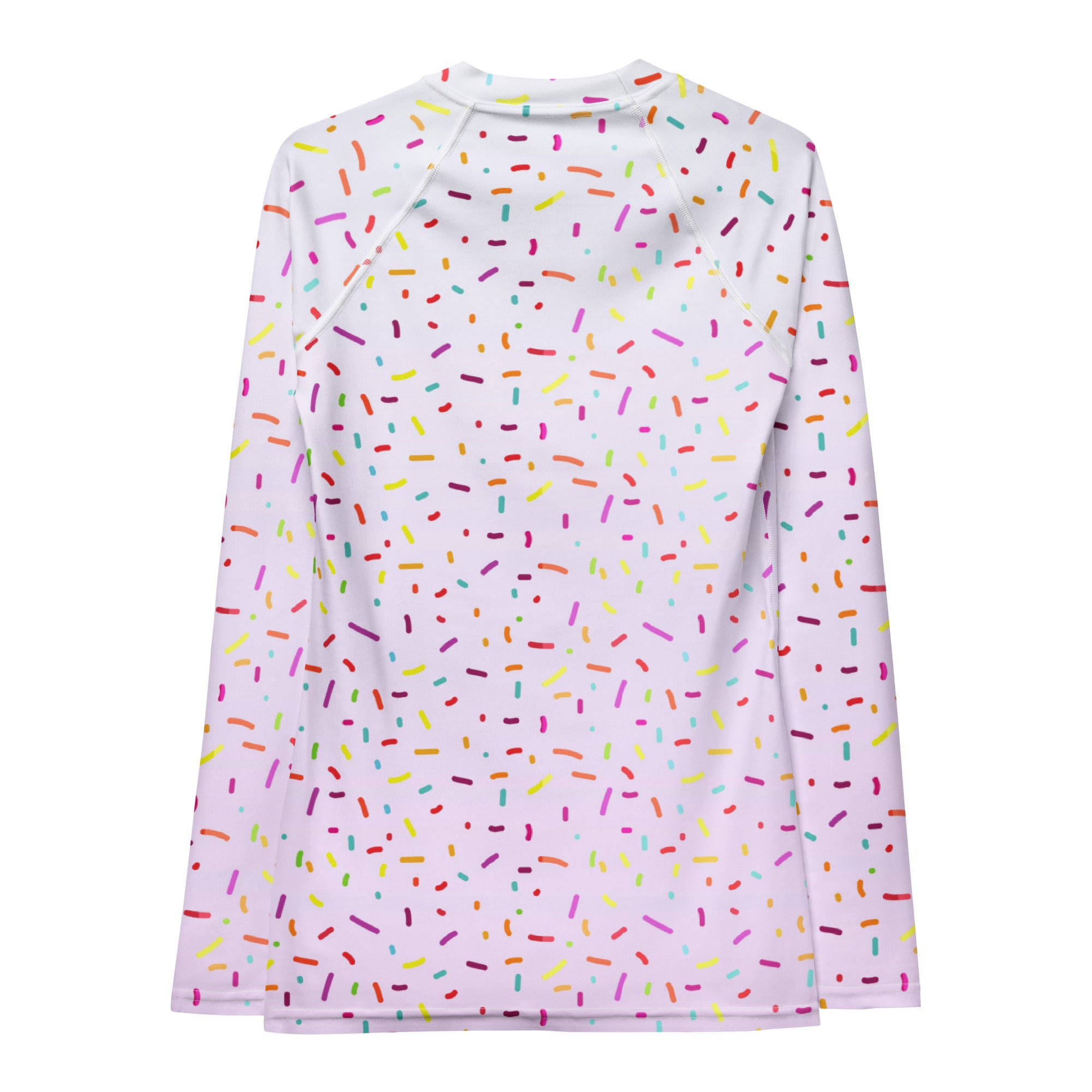 Women's Colorful Ice Cream Sprinkles Long Sleeve Rash Guard Swim Shirt – Buttery Soft, Sun Safe UPF 50+ Protection, Quick Dry & 4-Way Stretch Comfort