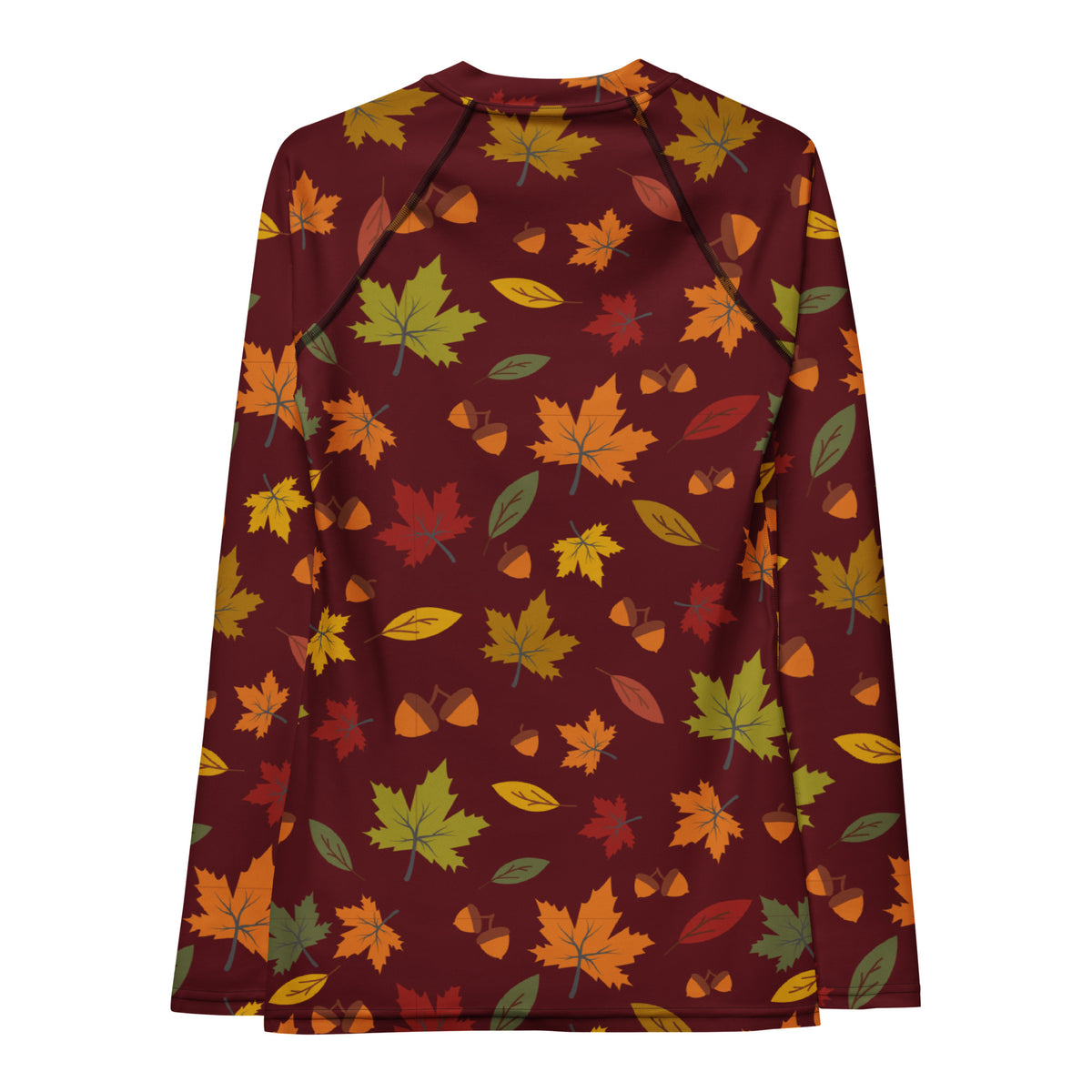 Women's Autumn Maple Leaves Long Sleeve Rash Guard Swim Shirt – Buttery Soft, Sun Safe UPF 50+ Protection, Quick Dry & 4-Way Stretch Comfort