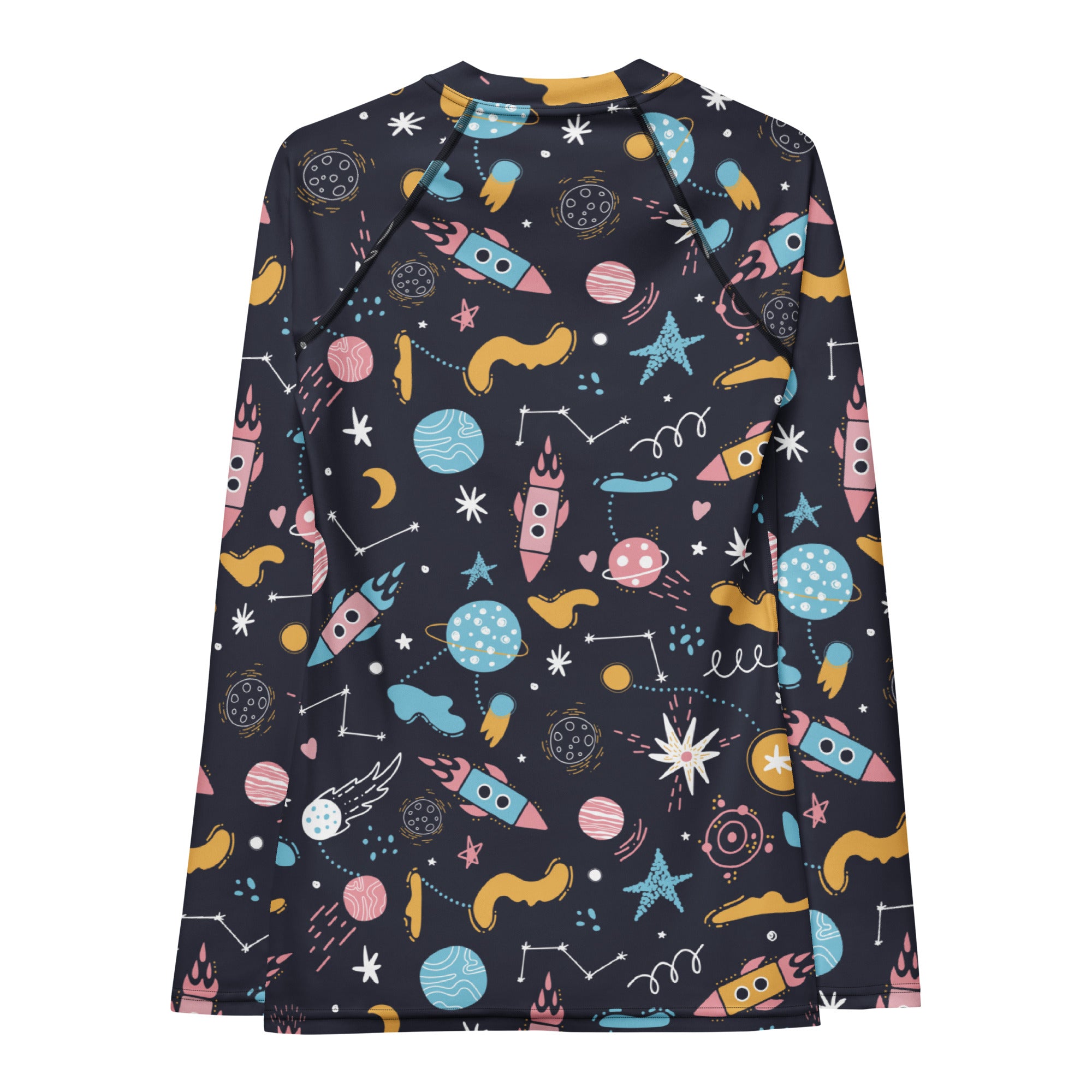 Women's Outer Space Long Sleeve Rash Guard Swim Shirt – Buttery Soft, Sun Safe UPF 50+ Protection, Quick Dry & 4-Way Stretch Comfort