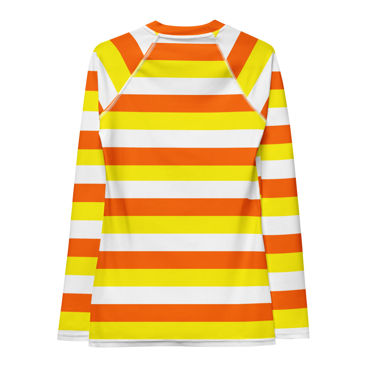 Women's Candy Corn Stripe Long Sleeve Rash Guard Swim Shirt – Buttery Soft, Sun Safe UPF 50+ Protection, Quick Dry & 4-Way Stretch Comfort