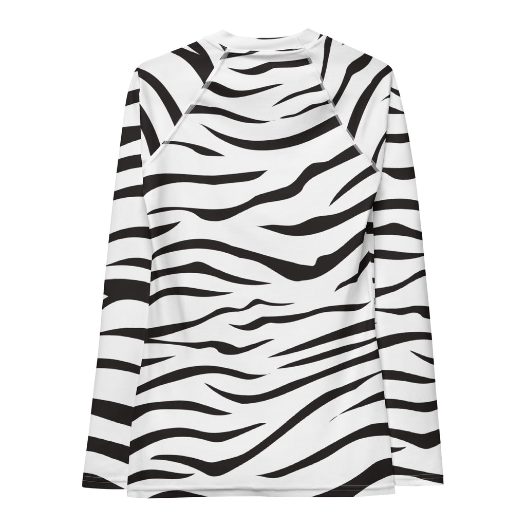 Women's Zebra Print Long Sleeve Rash Guard Swim Shirt – Buttery Soft, Sun Safe UPF 50+ Protection, Quick Dry & 4-Way Stretch Comfort