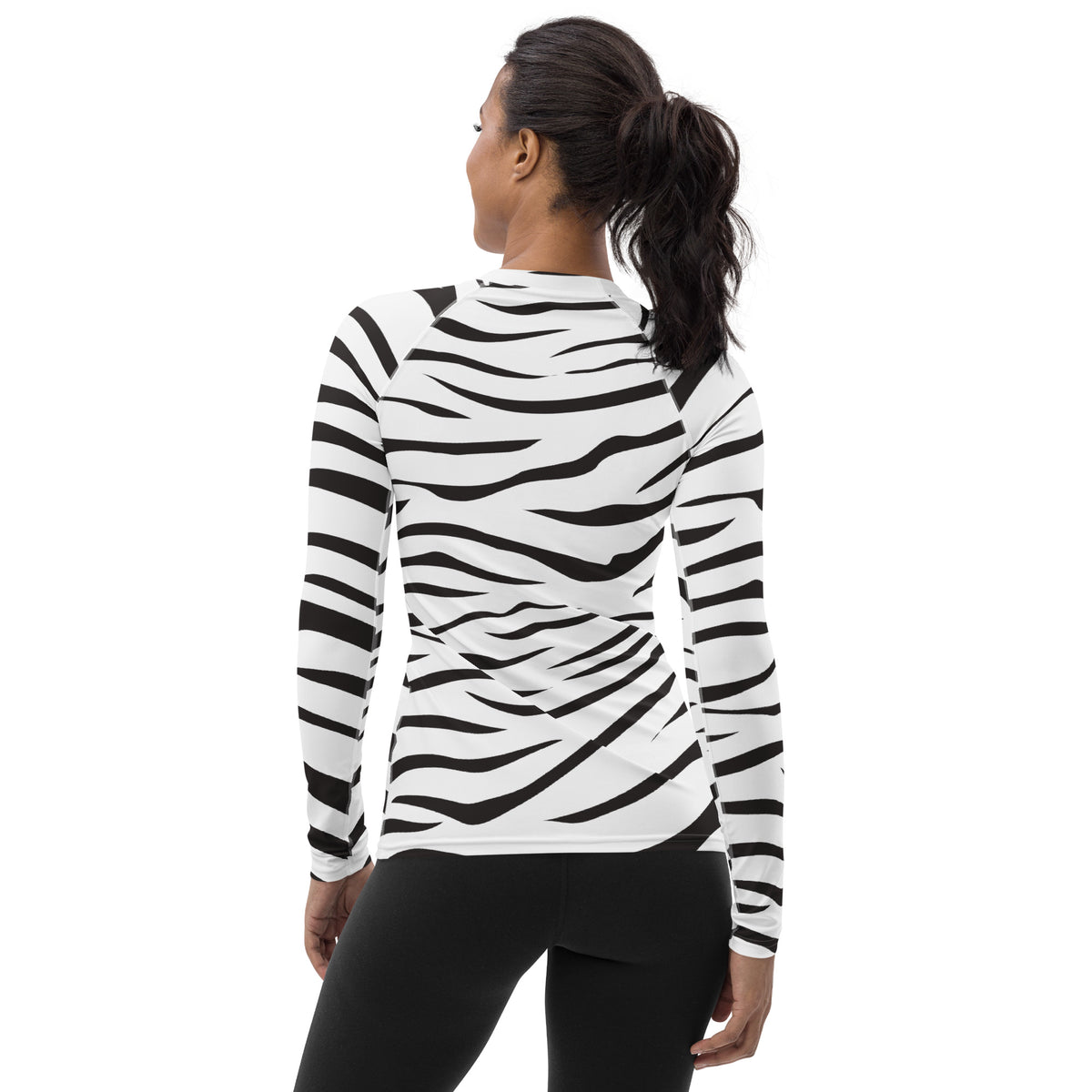 Women's Zebra Print Long Sleeve Rash Guard Swim Shirt – Buttery Soft, Sun Safe UPF 50+ Protection, Quick Dry & 4-Way Stretch Comfort
