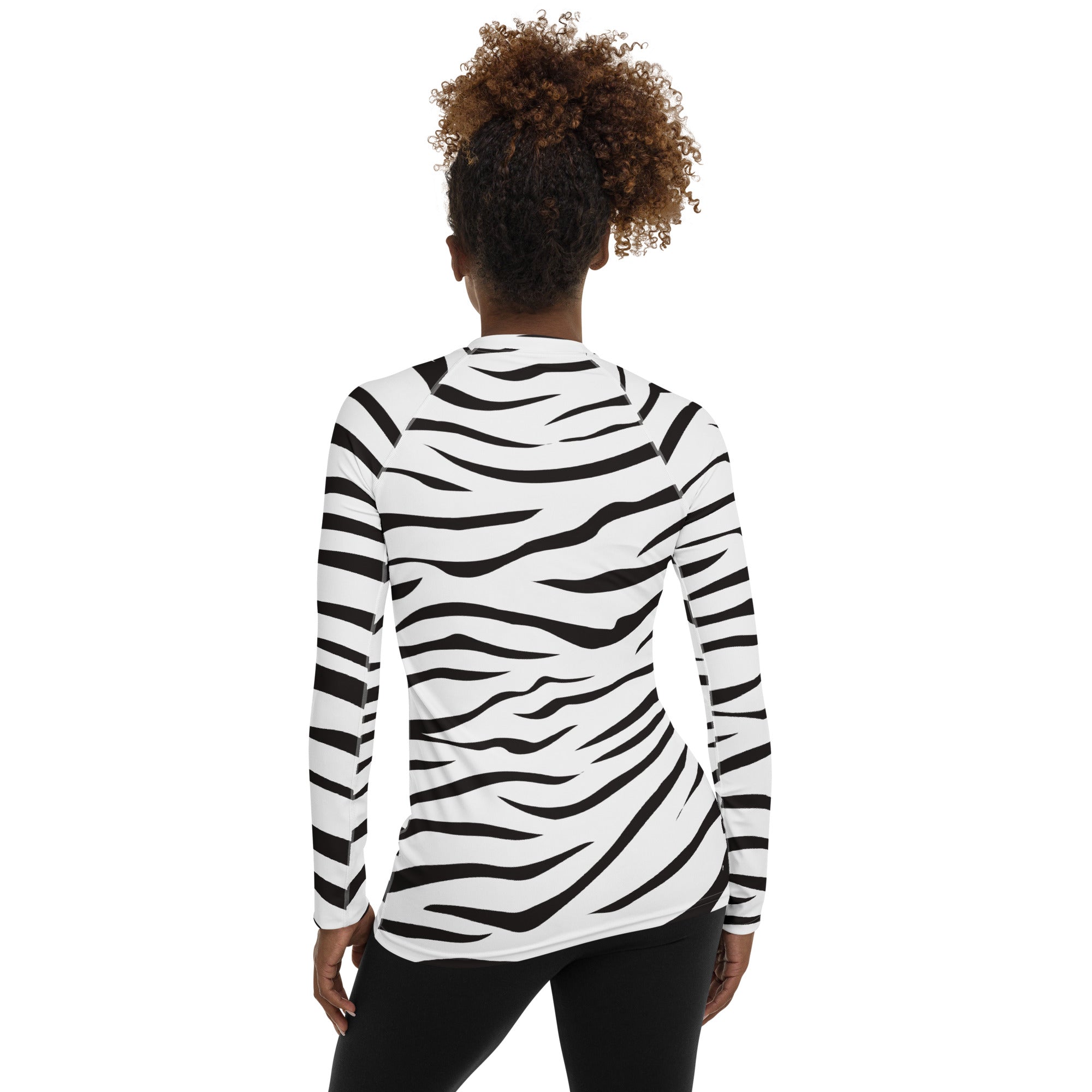 Women's Zebra Print Long Sleeve Rash Guard Swim Shirt – Buttery Soft, Sun Safe UPF 50+ Protection, Quick Dry & 4-Way Stretch Comfort