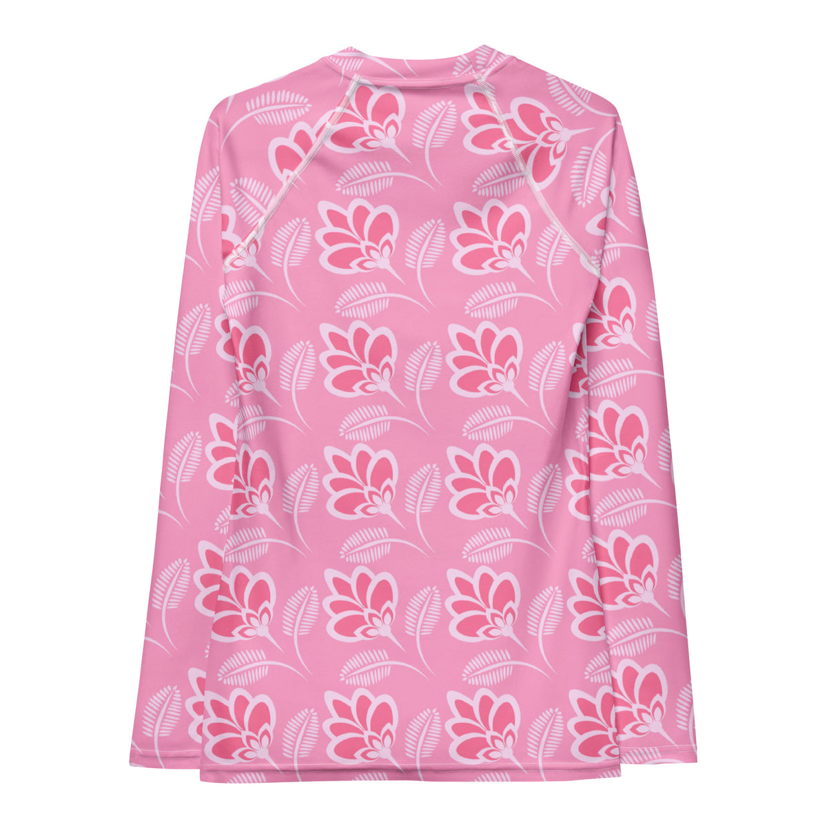 Women's Pink Floral Long Sleeve Rash Guard Swim Shirt – Buttery Soft, Sun Safe UPF 50+ Protection, Quick Dry & 4-Way Stretch Comfort