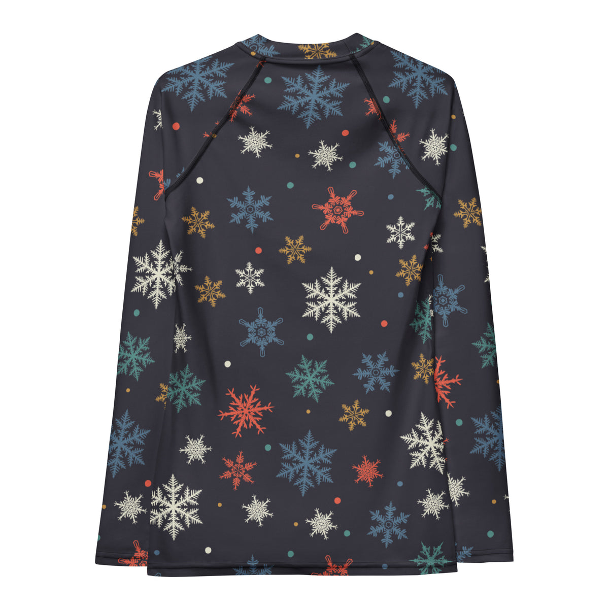 Women's Colorful Snowflake Long Sleeve Rash Guard Swim Shirt – Buttery Soft, Sun Safe UPF 50+ Protection, Quick Dry & 4-Way Stretch Comfort