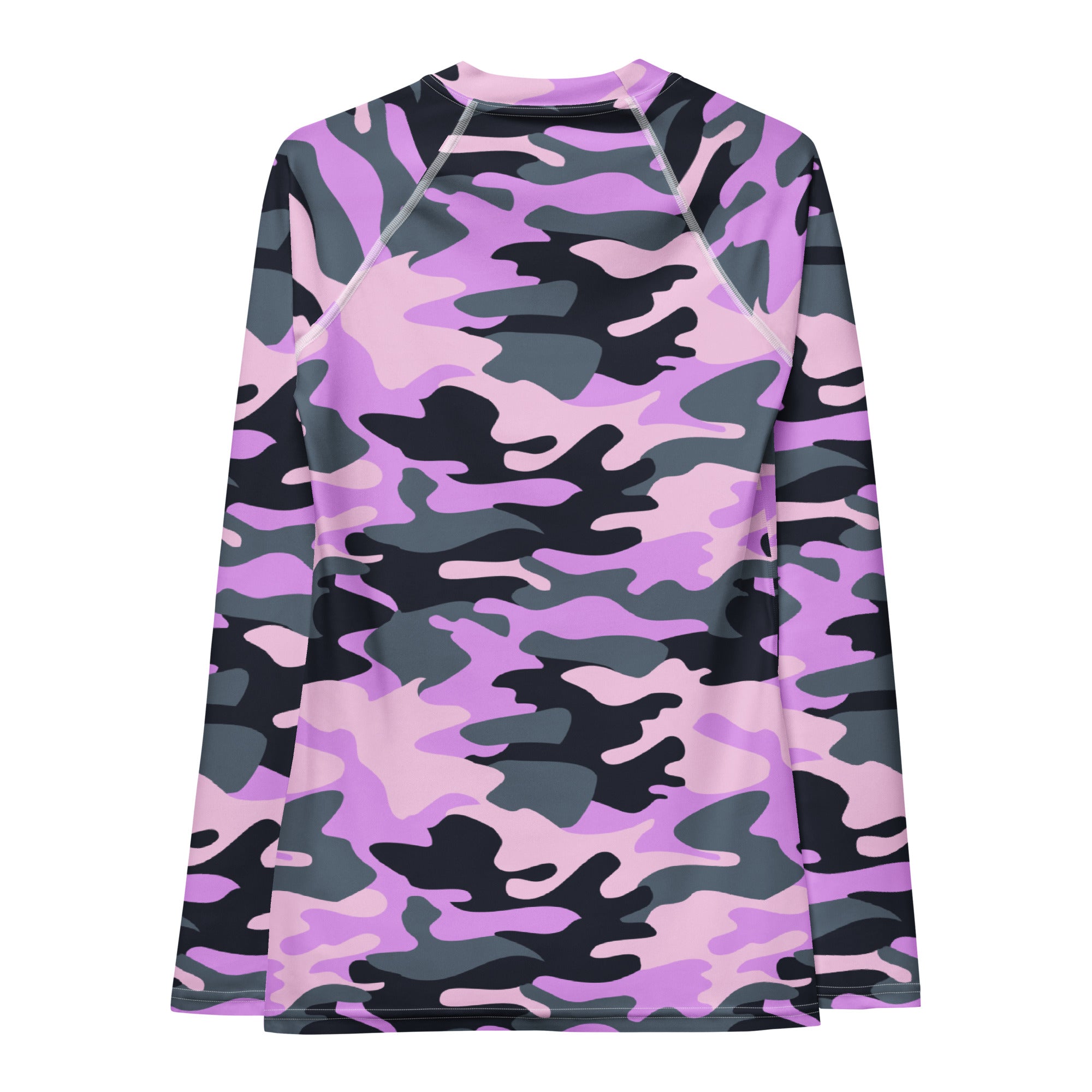 Women's Purple Camouflage Long Sleeve Rash Guard Swim Shirt – Buttery Soft, Sun Safe UPF 50+ Protection, Quick Dry & 4-Way Stretch Comfort