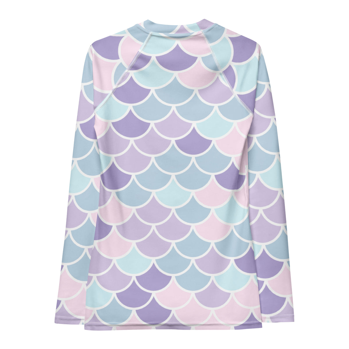 Women's Purple Mermaid Scale Long Sleeve Rash Guard Swim Shirt – Buttery Soft, Sun Safe UPF 50+ Protection, Quick Dry & 4-Way Stretch Comfort