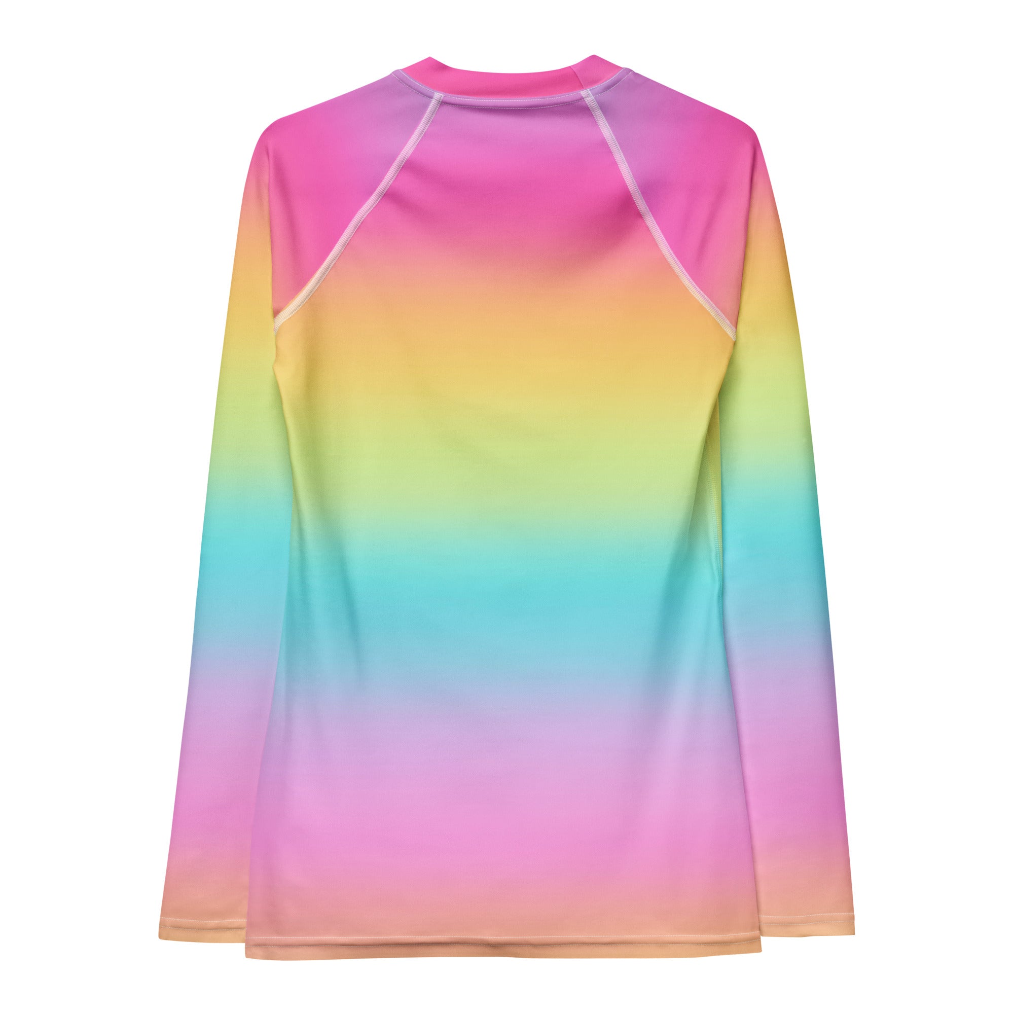 Women's Bright Rainbow Long Sleeve Rash Guard Swim Shirt – Buttery Soft, Sun Safe UPF 50+ Protection, Quick Dry & 4-Way Stretch Comfort