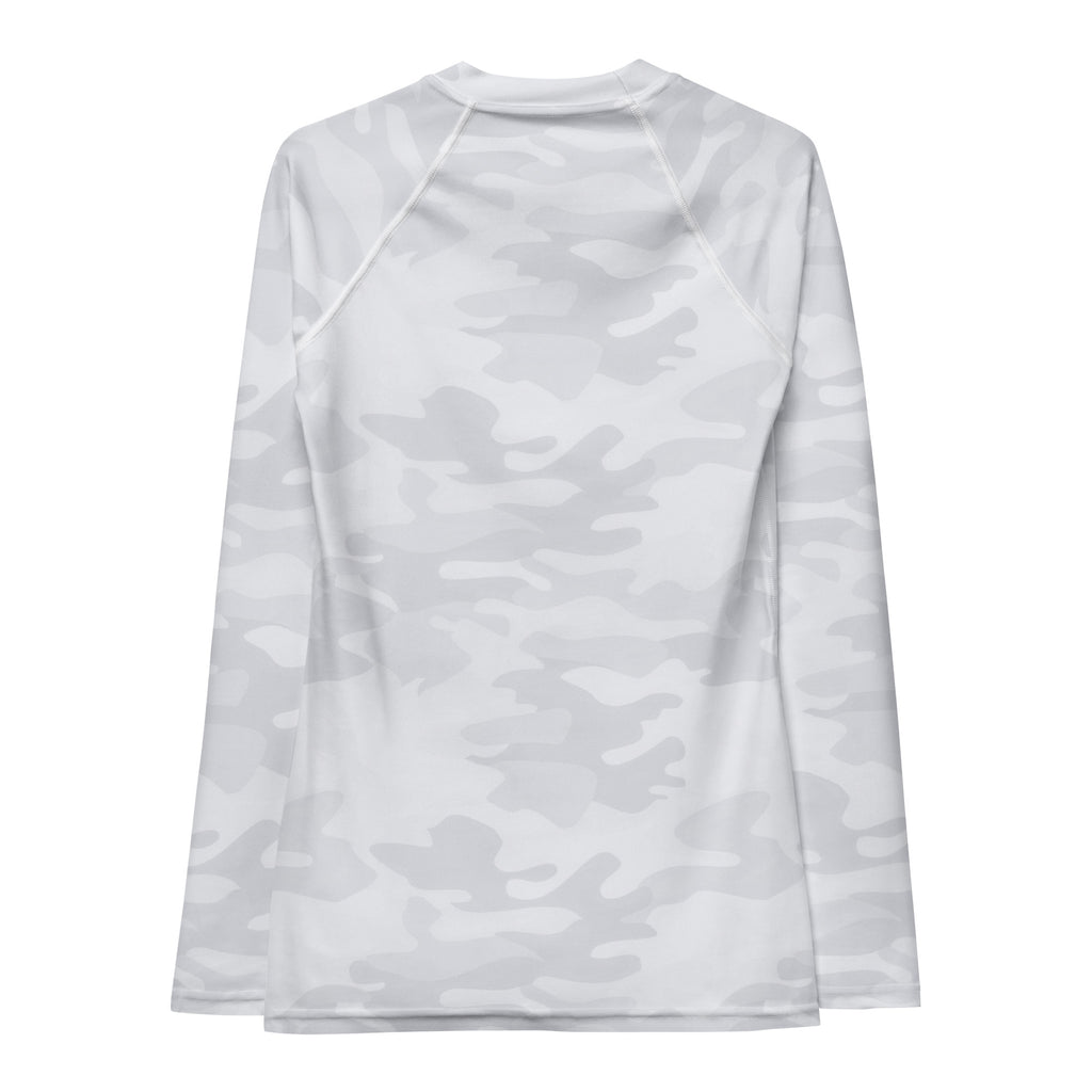 Women's White Camouflage Long Sleeve Rash Guard Swim Shirt – Buttery Soft, Sun Safe UPF 50+ Protection, Quick Dry & 4-Way Stretch Comfort