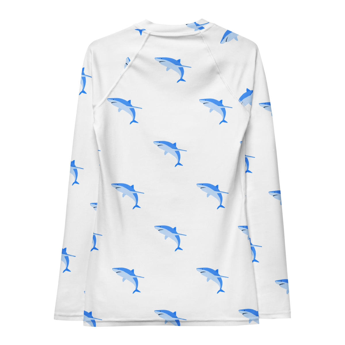 Women's Blue Shark Long Sleeve Rash Guard Swim Shirt – Buttery Soft, Sun Safe UPF 50+ Protection, Quick Dry & 4-Way Stretch Comfort