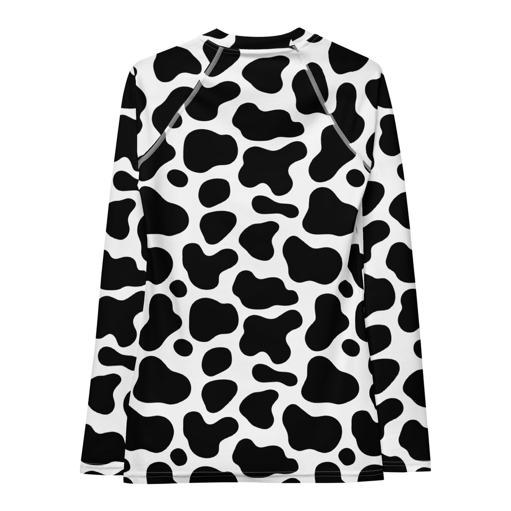 Women's Cow Print Long Sleeve Rash Guard Swim Shirt – Buttery Soft, Sun Safe UPF 50+ Protection, Quick Dry & 4-Way Stretch Comfort