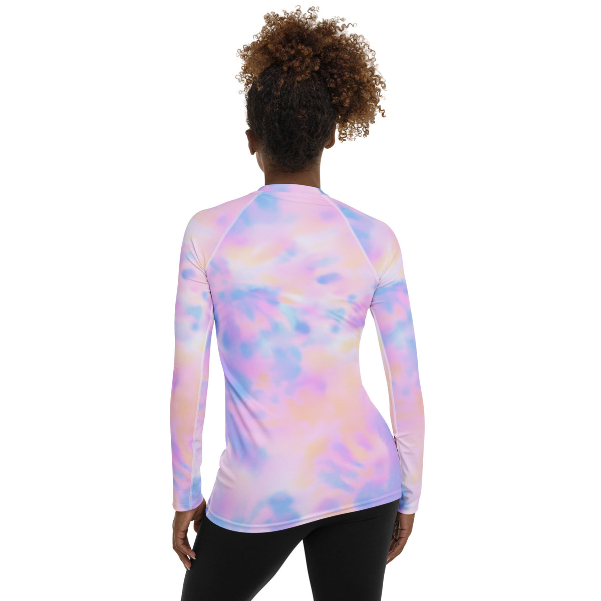 Women's Pastel Watercolor Tie Dye Long Sleeve Rash Guard Swim Shirt – Buttery Soft, Sun Safe UPF 50+ Protection, Quick Dry & 4-Way Stretch Comfort