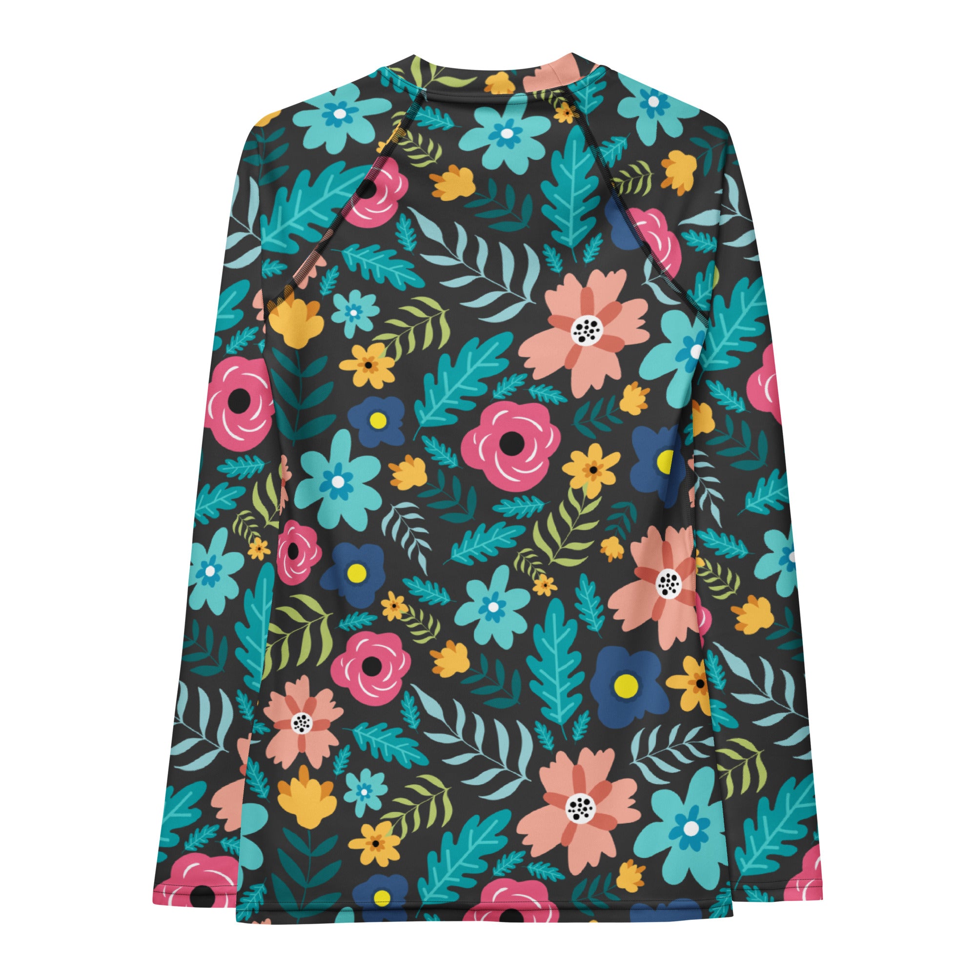 Women's Dark Green Floral Long Sleeve Rash Guard Swim Shirt – Buttery Soft, Sun Safe UPF 50+ Protection, Quick Dry & 4-Way Stretch Comfort