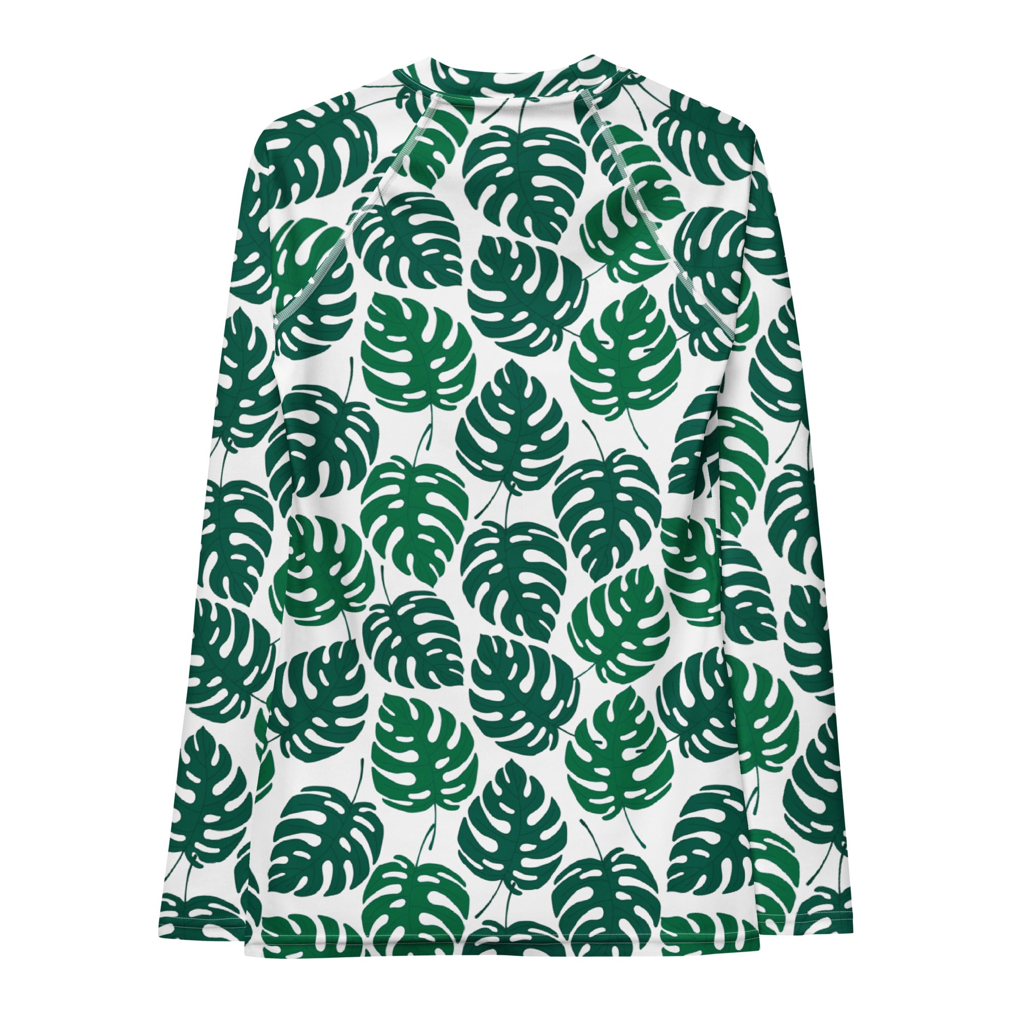 Women's Monstera Leaf Long Sleeve Rash Guard Swim Shirt – Buttery Soft, Sun Safe UPF 50+ Protection, Quick Dry & 4-Way Stretch Comfort