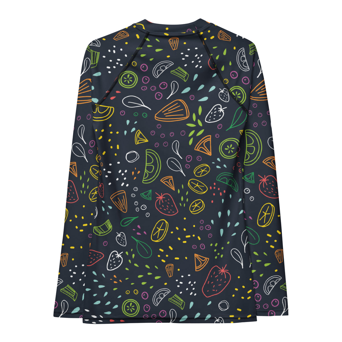 Women's Colorful Fruit Long Sleeve Rash Guard Swim Shirt – Buttery Soft, Sun Safe UPF 50+ Protection, Quick Dry & 4-Way Stretch Comfort