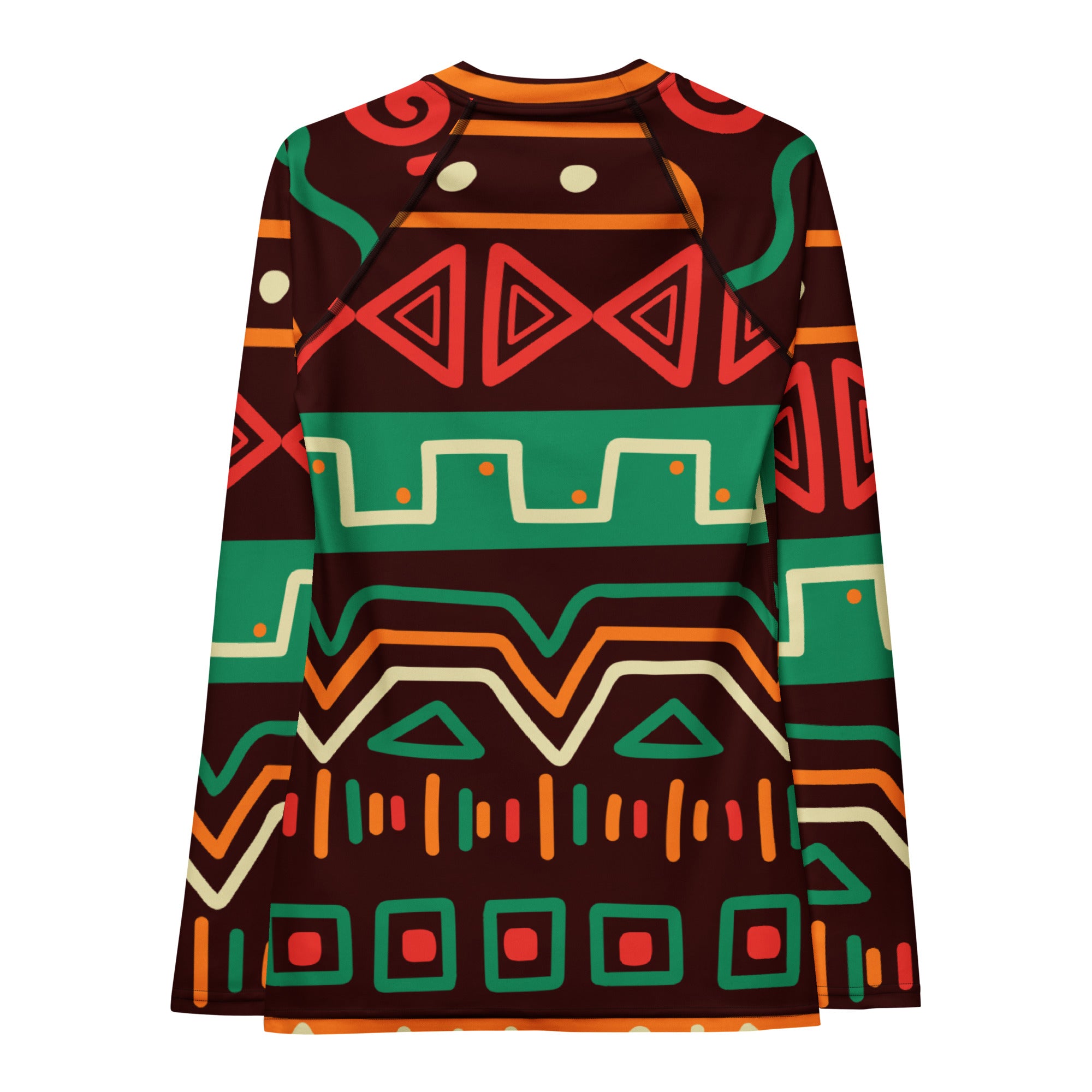 Women's Tribal Geometric Long Sleeve Rash Guard Swim Shirt – Buttery Soft, Sun Safe UPF 50+ Protection, Quick Dry & 4-Way Stretch Comfort