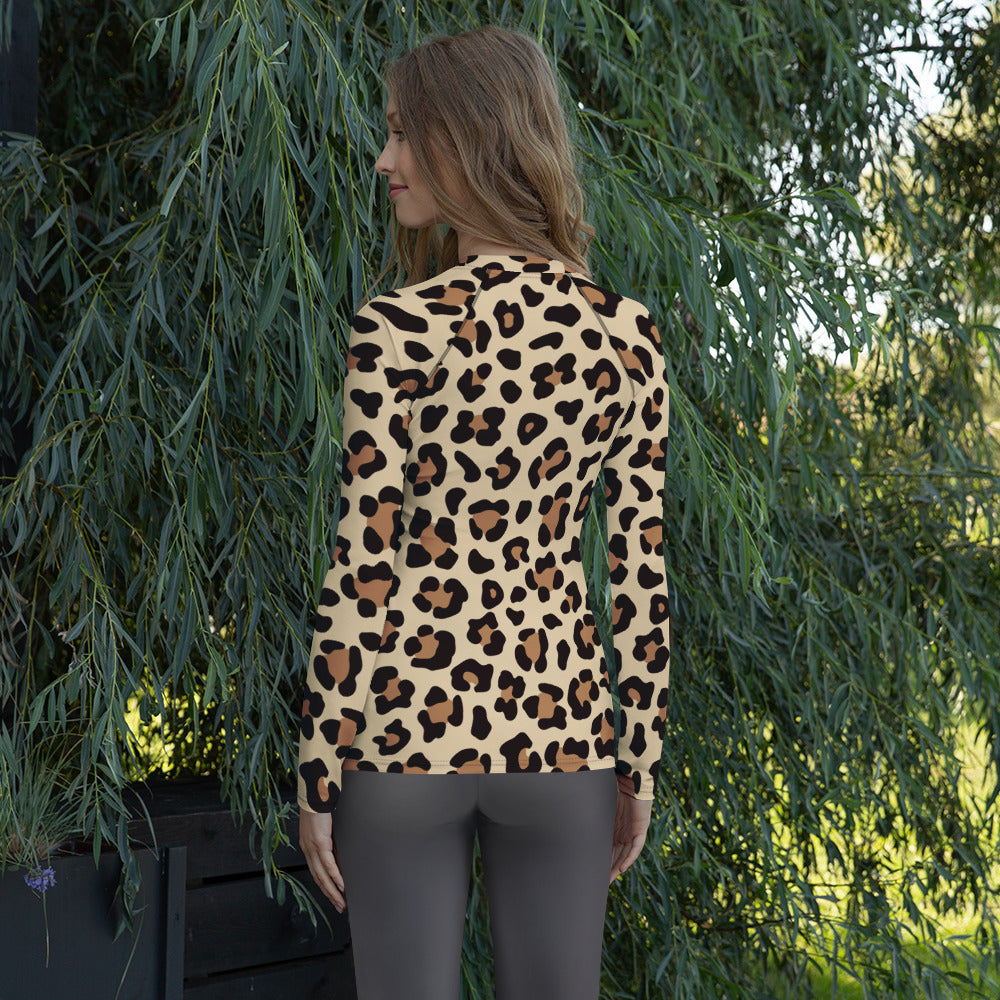 Women's Animal Print Long Sleeve Rash Guard Swim Shirt – Buttery Soft, Sun Safe UPF 50+ Protection, Quick Dry & 4-Way Stretch Comfort