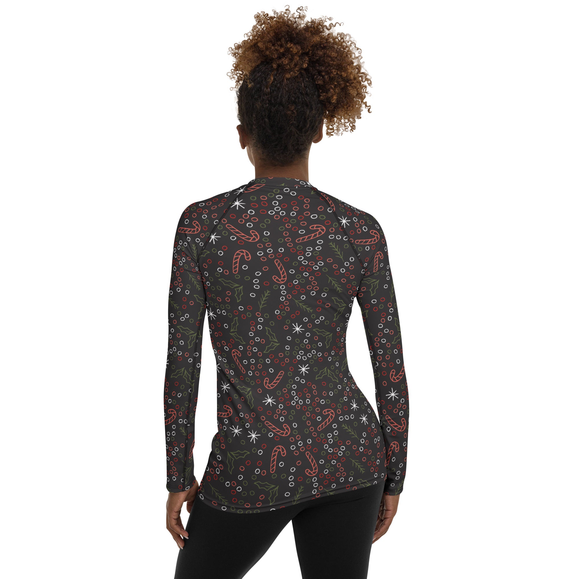 Women's Holiday Holly Long Sleeve Rash Guard Swim Shirt – Buttery Soft, Sun Safe UPF 50+ Protection, Quick Dry & 4-Way Stretch Comfort