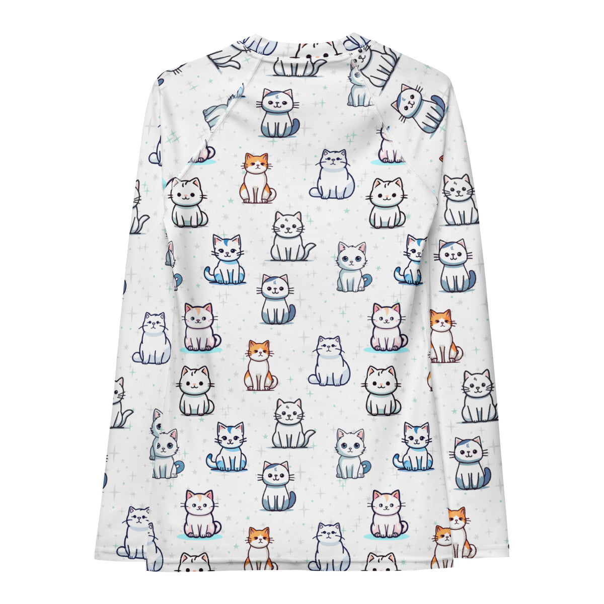 Women's Cute Cat Long Sleeve Rash Guard Swim Shirt – Buttery Soft, Sun Safe UPF 50+ Protection, Quick Dry & 4-Way Stretch Comfort