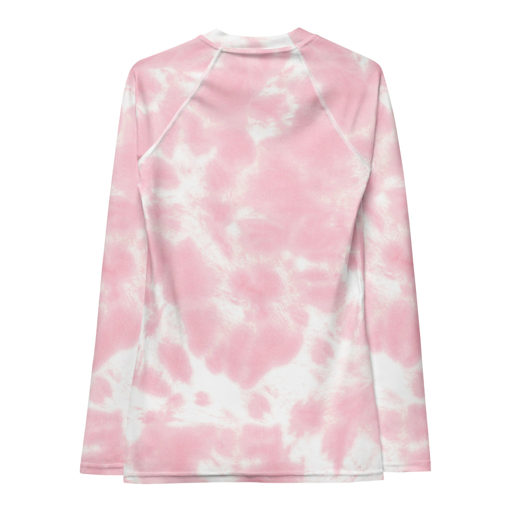 Women's Pink Tie Dye Long Sleeve Rash Guard Swim Shirt – Buttery Soft, Sun Safe UPF 50+ Protection, Quick Dry & 4-Way Stretch Comfort