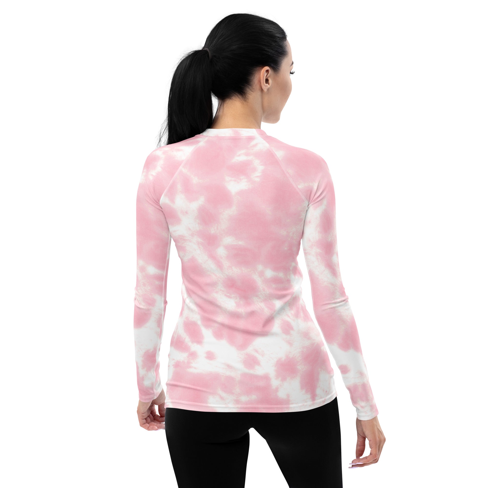 Women's Pink Tie Dye Long Sleeve Rash Guard Swim Shirt – Buttery Soft, Sun Safe UPF 50+ Protection, Quick Dry & 4-Way Stretch Comfort