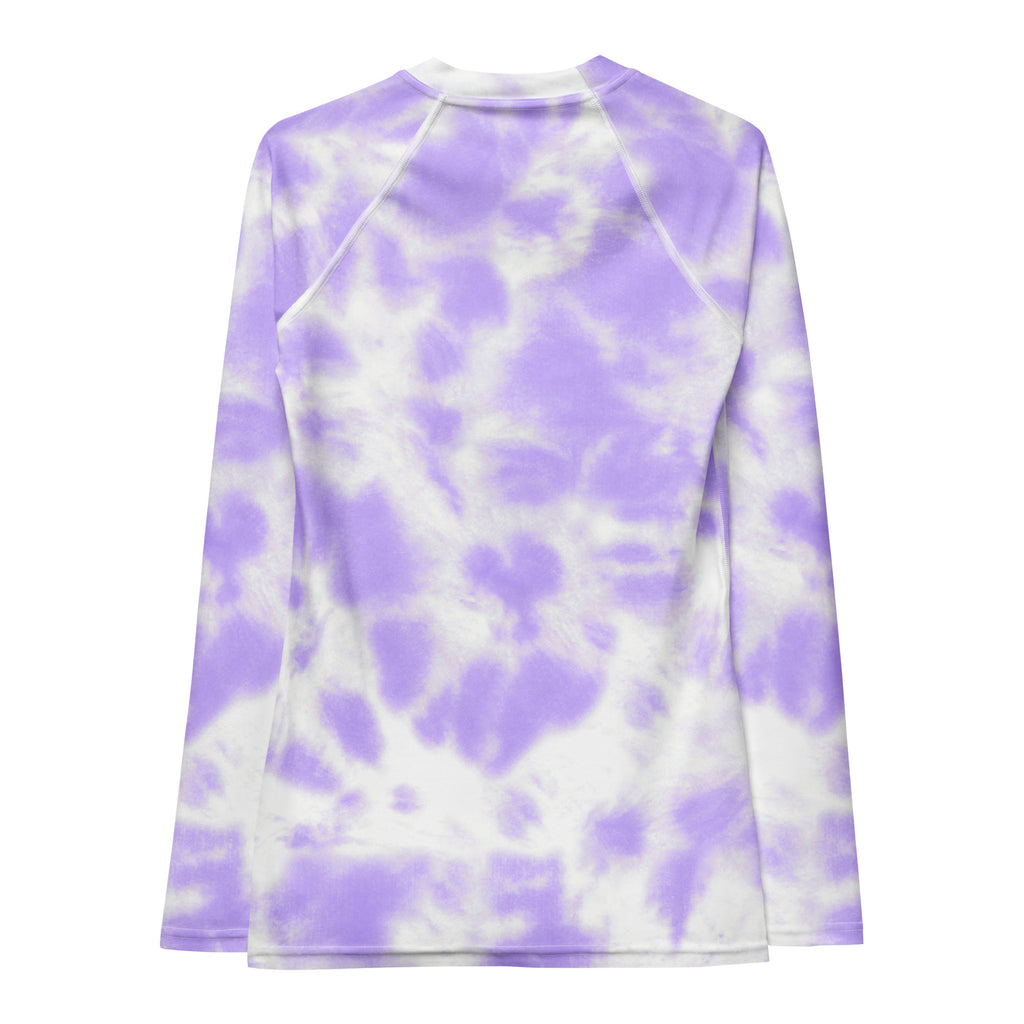 Women's Purple Tie Dye Long Sleeve Rash Guard Swim Shirt – Buttery Soft, Sun Safe UPF 50+ Protection, Quick Dry & 4-Way Stretch Comfort