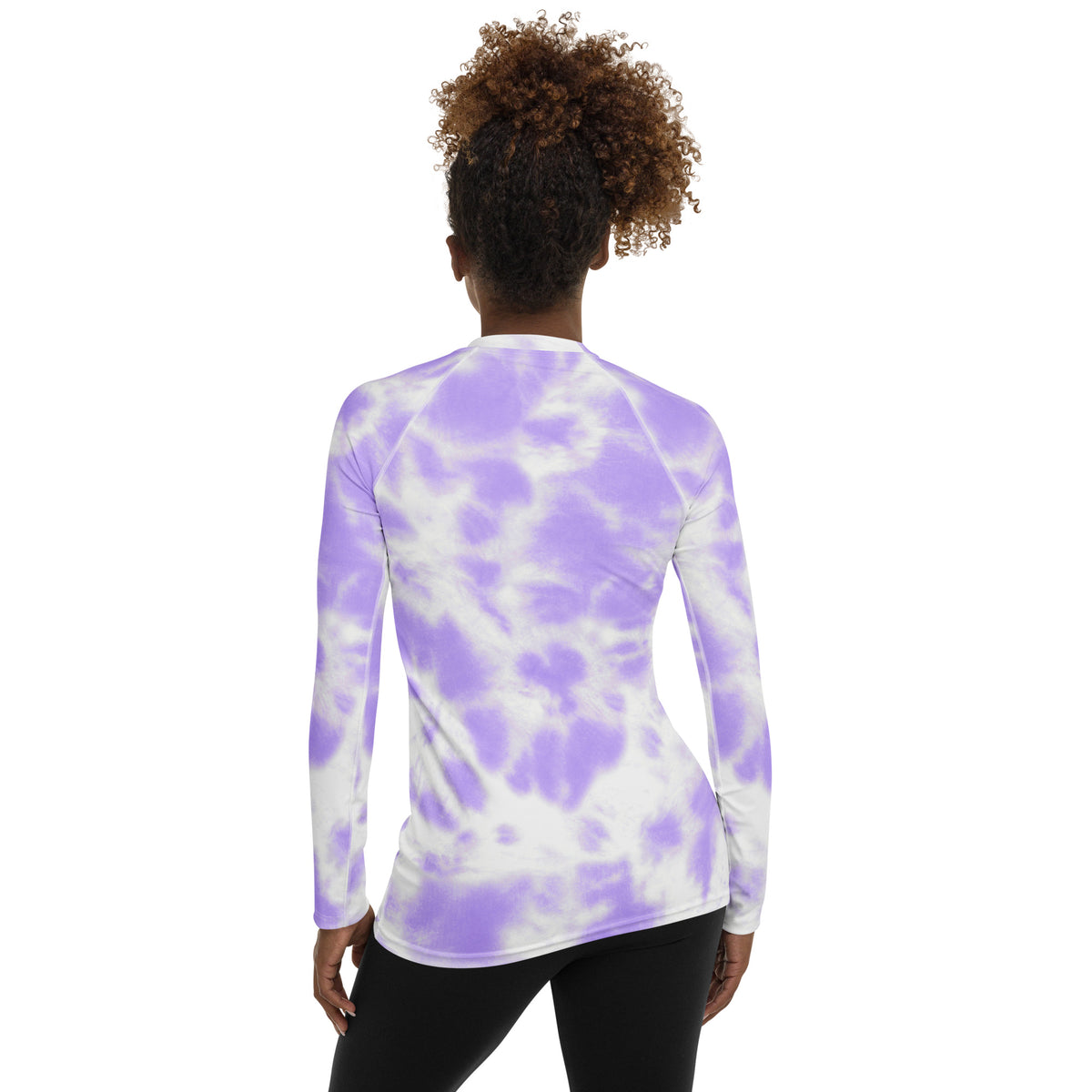Women's Purple Tie Dye Long Sleeve Rash Guard Swim Shirt – Buttery Soft, Sun Safe UPF 50+ Protection, Quick Dry & 4-Way Stretch Comfort