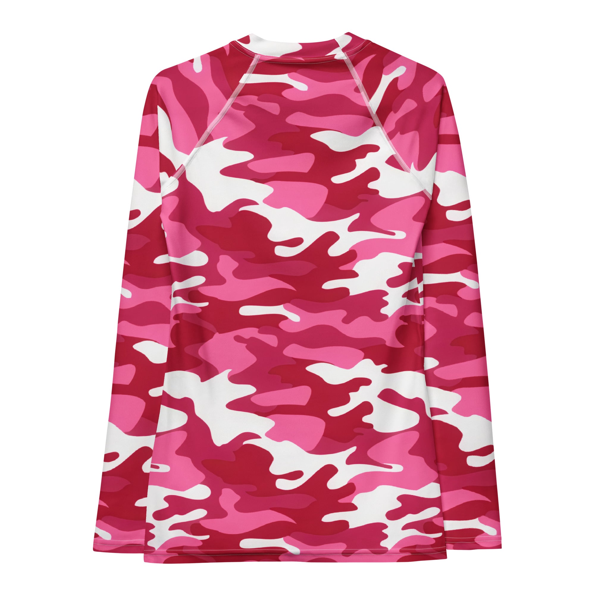 Women's Bright Pink Camouflage Long Sleeve Rash Guard Swim Shirt – Buttery Soft, Sun Safe UPF 50+ Protection, Quick Dry & 4-Way Stretch Comfort