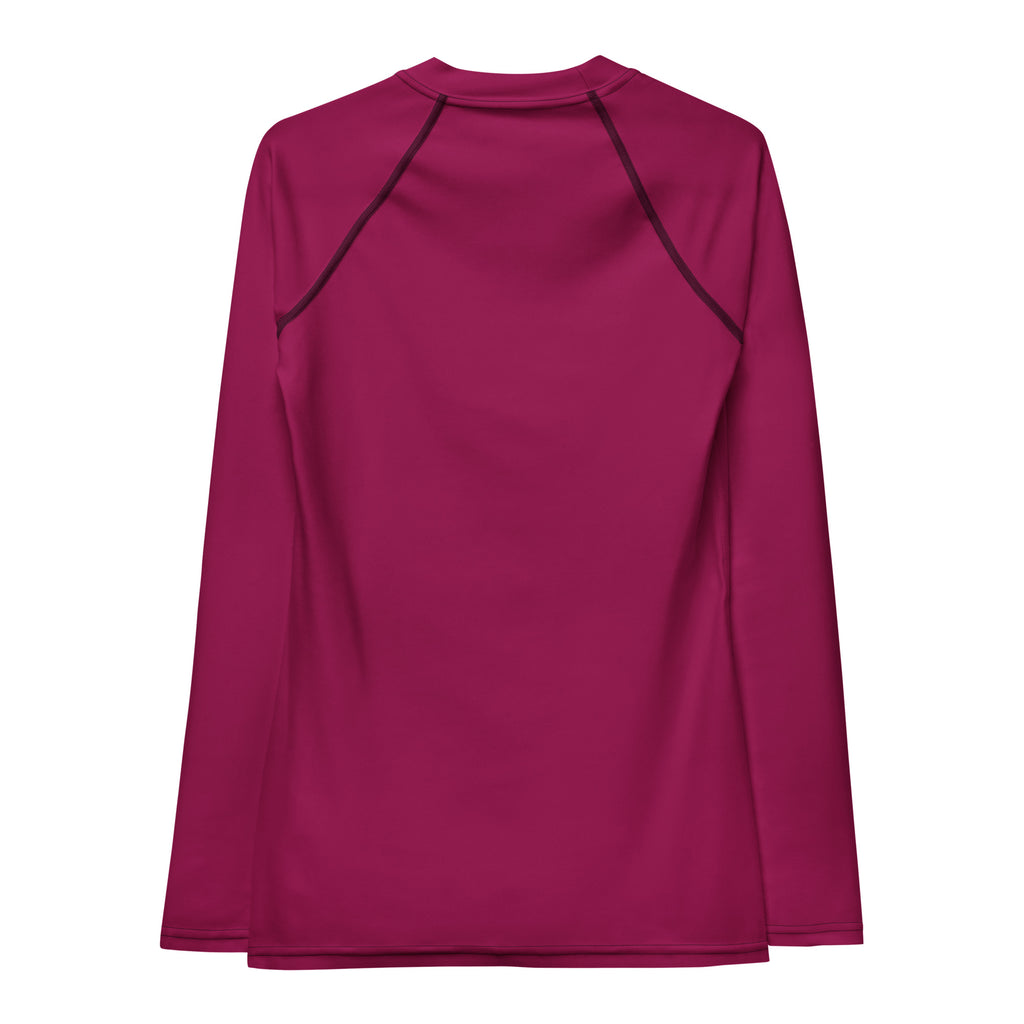 Women's Dark Magenta Long Sleeve Rash Guard Swim Shirt – Buttery Soft, Sun Safe UPF 50+ Protection, Quick Dry & 4-Way Stretch Comfort