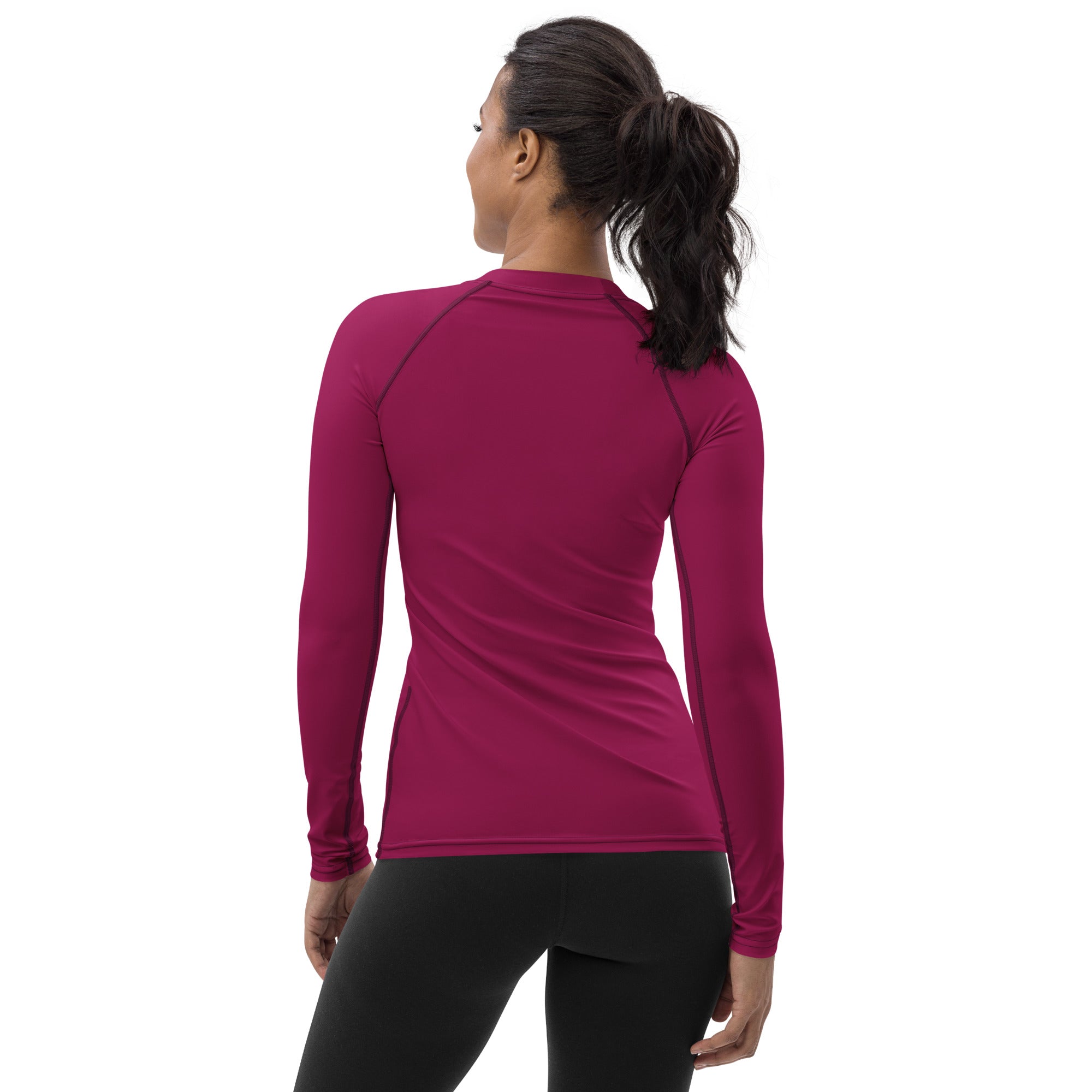 Women's Dark Magenta Long Sleeve Rash Guard Swim Shirt – Buttery Soft, Sun Safe UPF 50+ Protection, Quick Dry & 4-Way Stretch Comfort