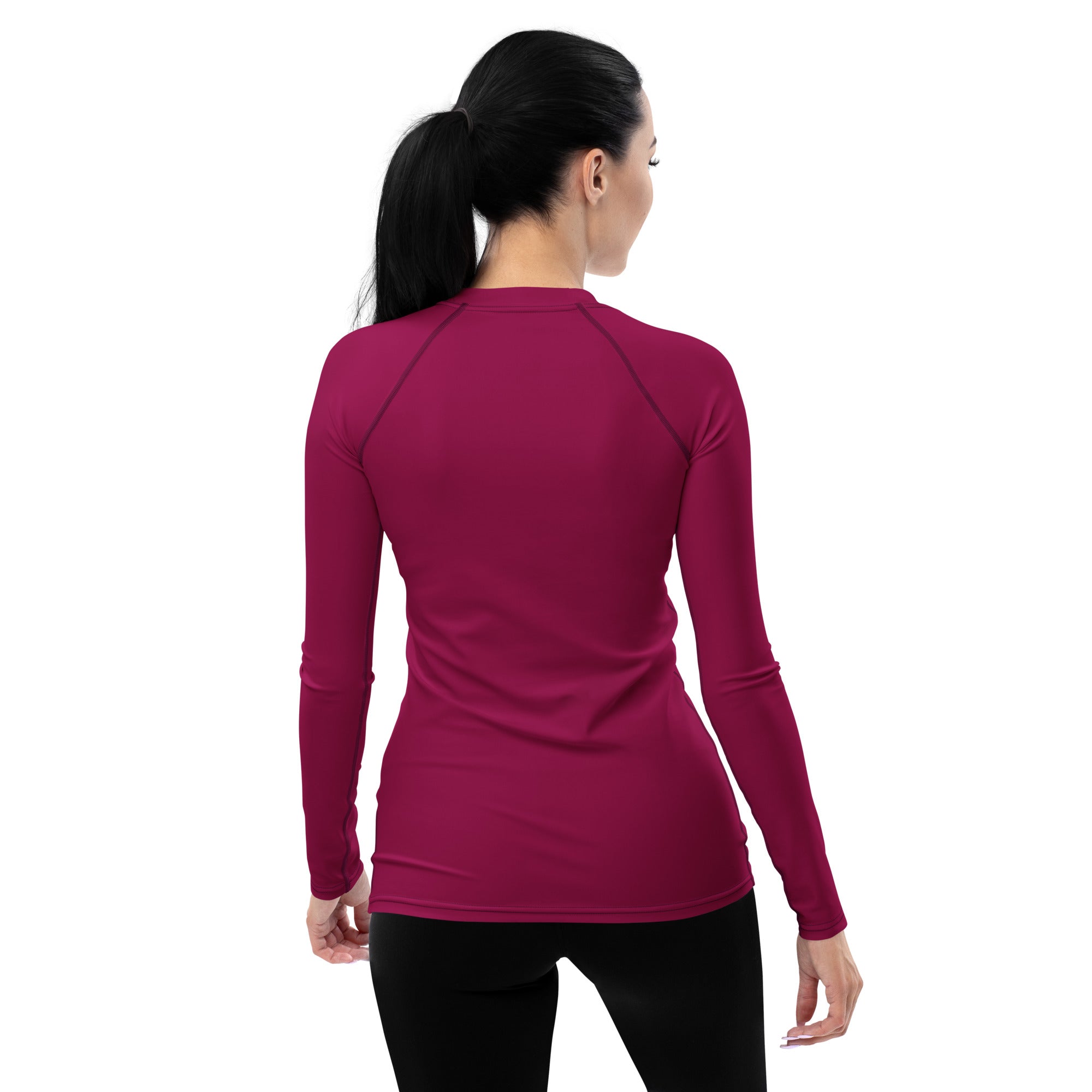 Women's Dark Magenta Long Sleeve Rash Guard Swim Shirt – Buttery Soft, Sun Safe UPF 50+ Protection, Quick Dry & 4-Way Stretch Comfort